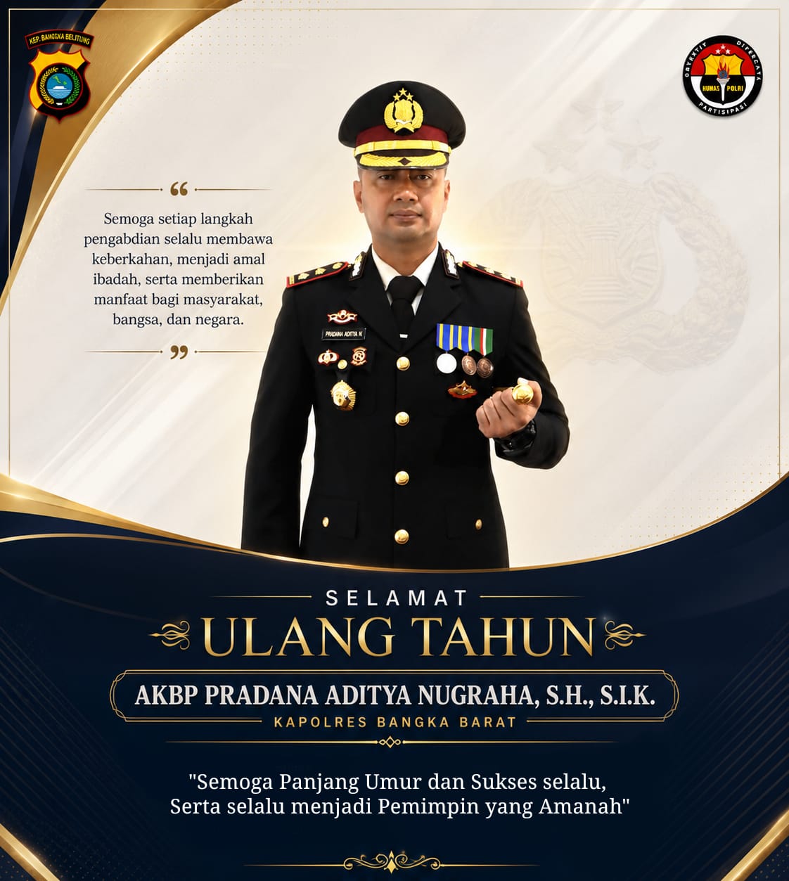 Ucapan Ulang Tahun Mengalir dari Forkopimda hingga Tokoh Masyarakat, AKBP Pradana Dinilai Sosok Pemimpin Humanis dan Peduli Warga