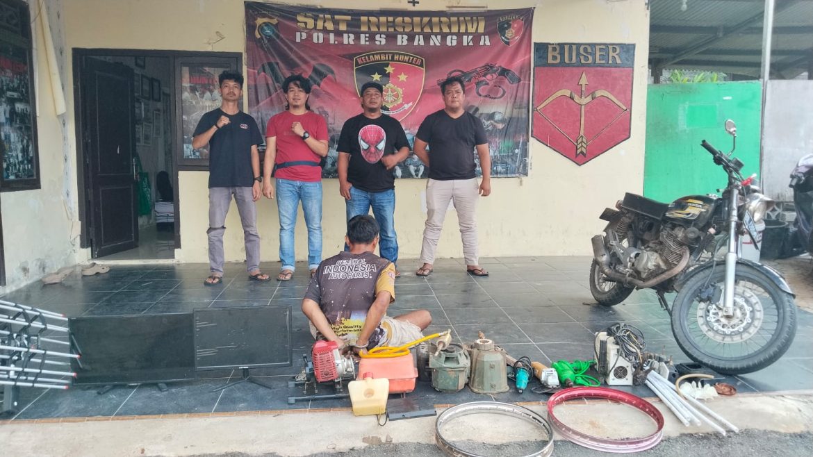 Satreskrim Polres Bangka Ungkap Kasus Curat, Residivis Narkoba yang Beraksi di Belasan TKP Berhasil Ditangkap