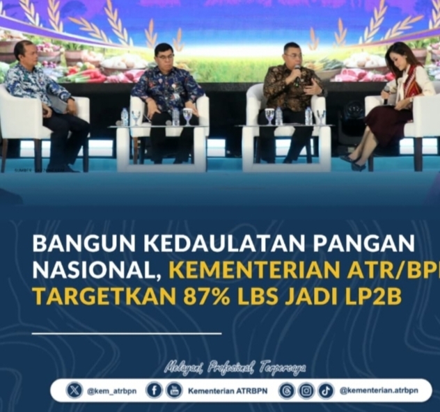 Bangun Kedaulatan Pangan Nasional, Kementerian ATR/BPN Targetkan 87% LBS Jadi LP2B