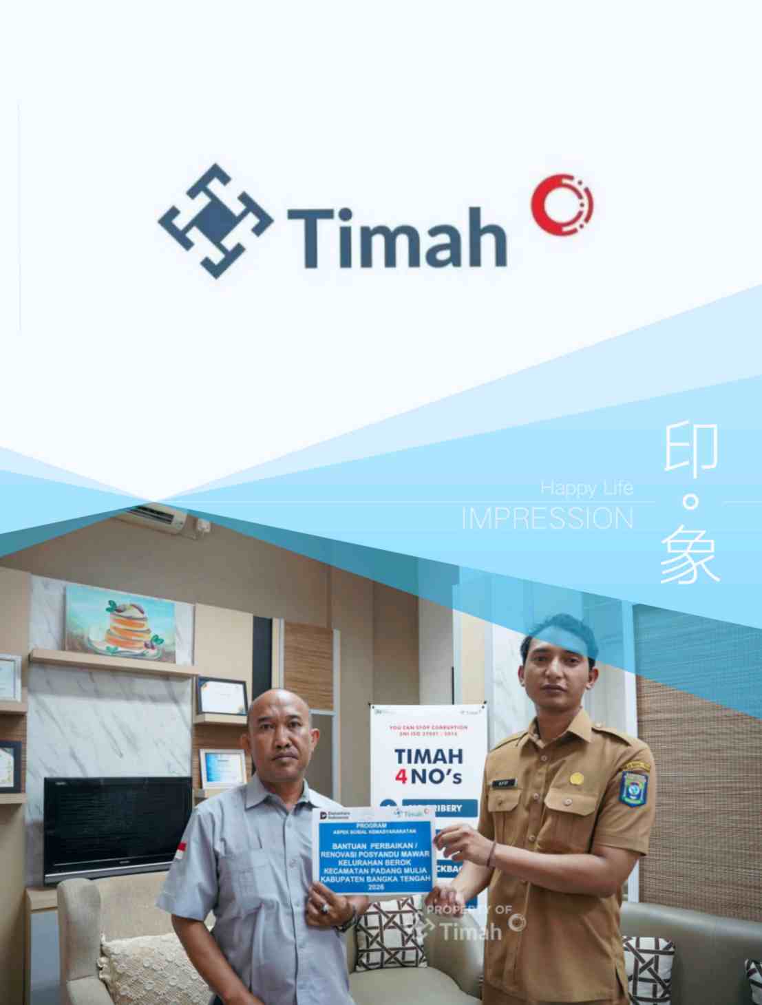 PT TIMAH Mendukung Fasilitas Pelayanan Kesehatan Desa dengan Merenovasi Pos Kesehatan Komunitas Berok