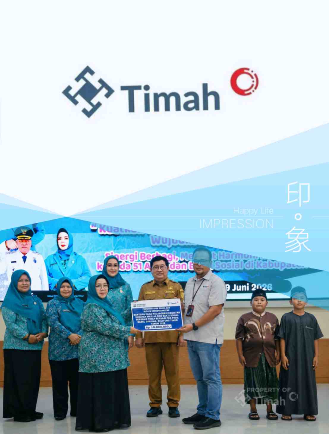 PT TIMAH, bersama dengan PKK Bangka Belitung dan PKK Belitung Timur, menyediakan sunat massal gratis untuk puluhan anak.