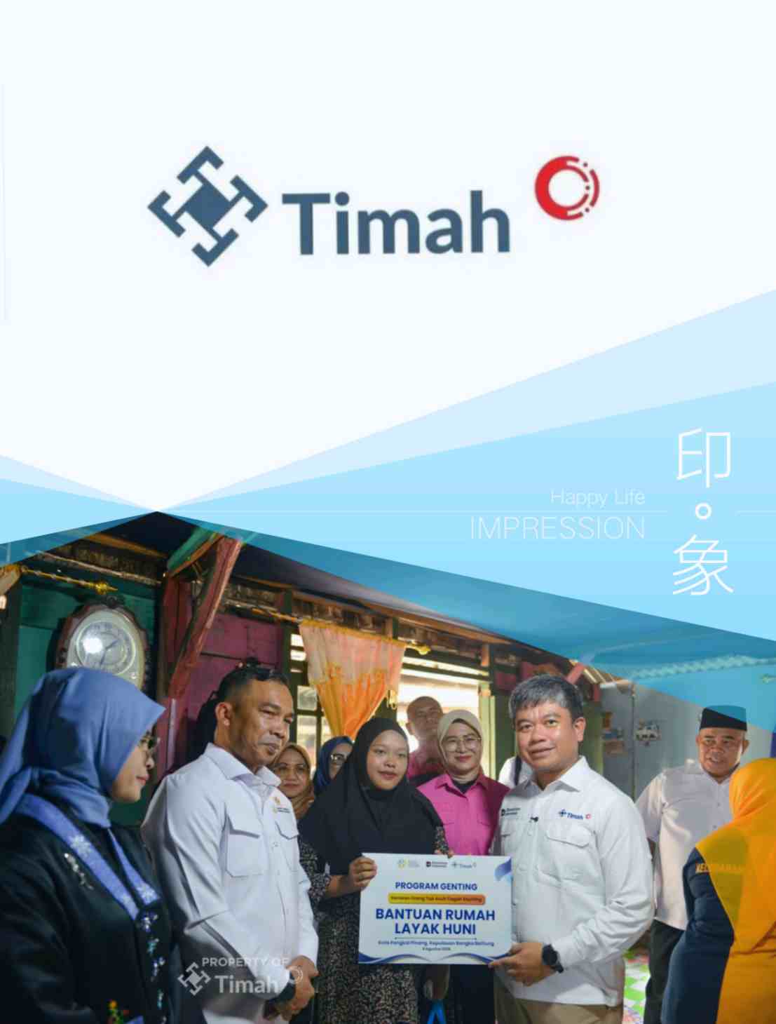 PT TIMAH Mendukung Program GENTING BKKBN, Memberikan Bantuan Perumahan Layak kepada Tiga Keluarga