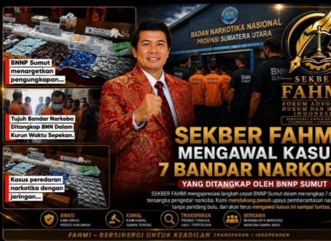 SEKBER FAHMI’ Apresiasi Langkah Cepat BNNP Sumut Ungkap 7 Tersangka Narkoba: Jangan Ada Ruang Bagi Gembong Narkoba!