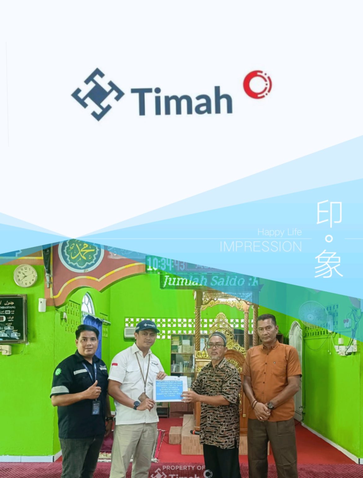 PT TIMAH Mendukung Kenyamanan Beribadah Masyarakat Melalui Bantuan untuk Masjid Nur Hidayah di Karimun