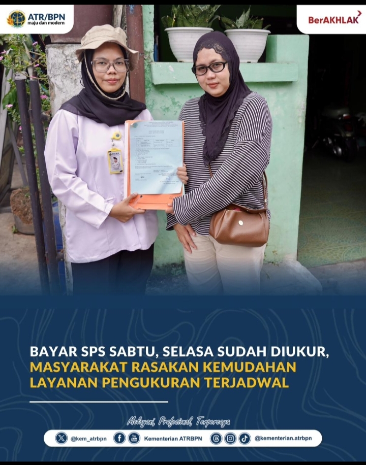 Bayar SPS Sabtu, Selasa Sudah Diukur, Masyarakat Rasakan Kemudahan Layanan Pengukuran Terjadwal